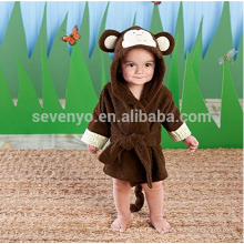 Lovely Monkey Designed, Unisex Baby Cartoon Animal Fleece Albornoz Pijamas Ropa de dormir Thicken Chándal, 95% Franela y 5% algodón